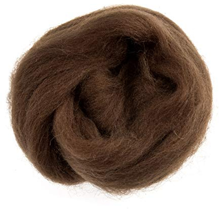 Trimits Natural Felting Roving Wool, Fudge Brown, 10 g