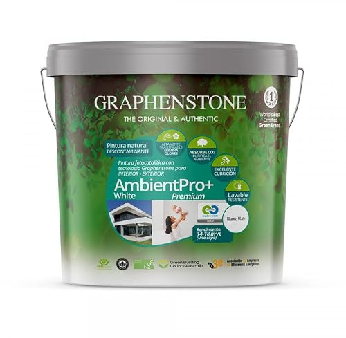 Pintura ecológica fotocatalítica Graphenstone AmbientPro Plus Premium blanca (4 litros)