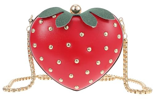 VALICLUD Damenhandtasche 1 STK Erdbeer Tasche Umhängetasche Erdbeer Erdbeer-Geldbeutel Mini-Tragetasche Münzumhängetasche Für Kinder Obst Erdbeere Geschenktüte Kleinkind Pu Mini-Tasche