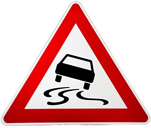 ORIGINAL Verkehrsschild Nr. 114 * Schleuder - oder Rutschgefahr * Verkehrszeichen Achtung Warnschild Strassenschild Hinweisschild Gefahrenzeichen Schild Gefahrenschild RA1 Schilder rutschig