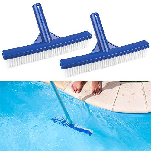 Schwimmbad Bürste Poolbürste 2 Stück Kunststoff Pool Reinigungsbürste Beckenbürste Poolbürstenkopf für Poolwand und Poolboden, Blau