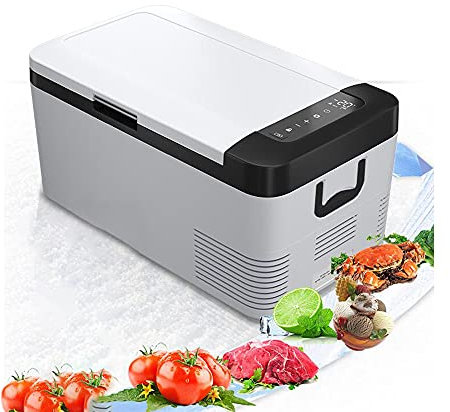 XIAOLIN 18 Litre Mini Fridge 12/24v Car Refrigerator Portable Camping Freezer Truck Electric Cool Box For Campervan RV Boat Travel Picnic,-20℃ To 20 ℃/Low Consumption