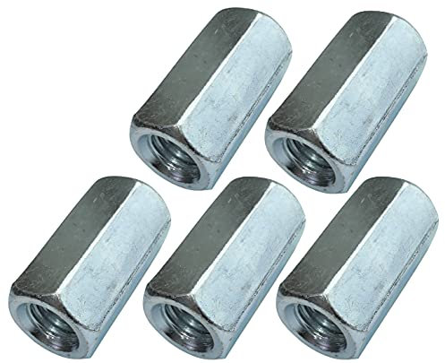 AERZETIX - Set di 5 Dadi di accoppiamento esagonali lunghi M14x42mm - dado di prolunga - acciaio al carbonio con filettatura metrica - C49602