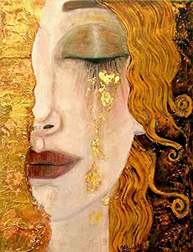 REGSDFQ DIY 5d Diamant Malerei Kits FüR Erwachsene Kristall Kreuzstich Kunst Diamant Stickerei Set DIY 5d Diamond Painting Set Full Groß FüR Heimwand Deko Gustav Klimt goldene Tränen Klimt 40x50cm