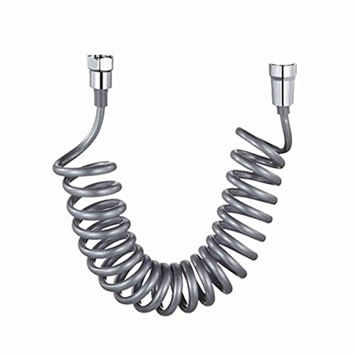 WXZQMZ Flexibler Teleskop-Brauseschlauch, ABS-Feder-Ersatz-duschschlauch für Badezimmer-Handbrause grau 5m/197inch