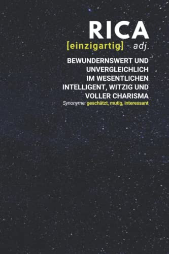 Rica (einzigartig) bewundernswert: Notizbuch inkl. To Do Liste | Das perfekte Geschenk | personalisiert mit dem Namen Rica | Geschenkidee | Geschenke | Name