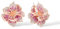 Santuzza Orecchini a forma di ibisco in argento Sterling 925 con zaffiro rosa e zirconia cubica per le donne, Argento sterling Gemma, Zaffiro