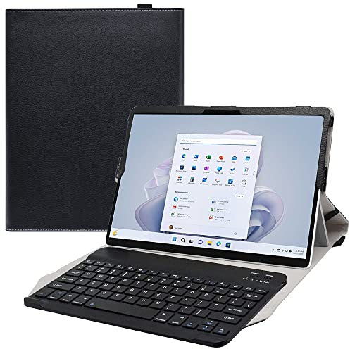 JRTAL Custodia per Surface PRO 9, PU Pelle Slim Flip Case Cover Protettiva Pieghevole Stand Cover per 13 Microsoft Surface PRO 9 /PRO 8 Tablet - Nero