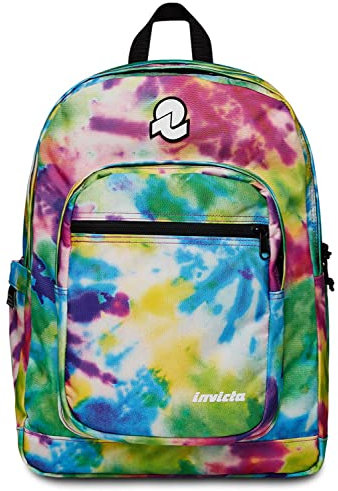 Invicta JELEK FANTASY Schulrucksack grün – Doppelfach – PC-Tasche, Tasche für Trinkflasche, Organizer innen – Rucksack für Jungen, Freizeit – Eco Material, hellblau, 32 x 43 x 25 cm, Klassisch