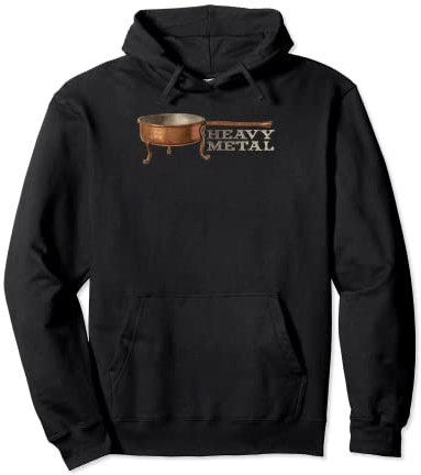 Heavy Metal Cast Iron Skillet Pullover Hoodie
