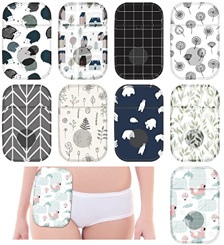 Weewooday 9 Stück Stomabeutel Abdeckungen Wasserdicht Stoma Dusche Abdeckung Leichte Kolostomie Taschen Wiederverwendbar Waschbar Stoma Wrap mit Verstellbarer Öffnung Stomazubehör für Frauen Männer