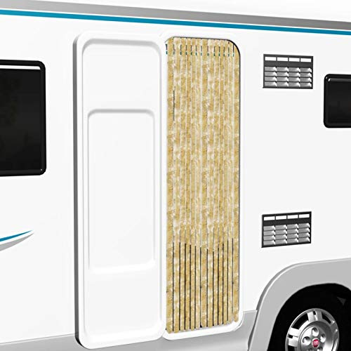 Homgoday Rideau anti-insectes | Beige | 56 x 200 cm | Léger et imperméable | Chenille en polypropylène Modèle315135