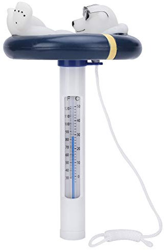 Thermomètre de Piscine Flottant Facile à Lire Thermomètre de Piscine Flottant Thermomètre Flottant Dessin Animé Ours Styling Compteur de Température de L'eau avec Ficelle pour Piscines Bains à Remous