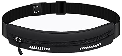 Laufgürtel,Laufgürtel für Handy,Lauftasche Jogging,Bauchtasche Damen und Herren,Hüfttasche,Sportgürtel,Running Belt zum Joggen,Laufen,Sport, Draußen,Fitness - passend für alle Smartphones(Schwarz)