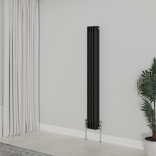 WarmeHaus Radiateur traditionnel vertical noir triple colonne en fonte Chauffage central 1500 x 202 mm