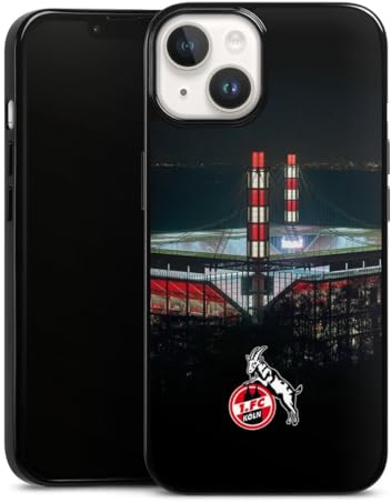 Silikon Hülle kompatibel mit Apple iPhone 14 Case schwarz Handyhülle 1. FC Köln Stadion Offizielles Lizenzprodukt