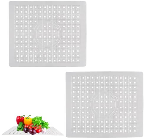 2 Stück Spülbeckeneinlage Gummi 31,4 x 26cm Spülbeckenmatte Sink Mat Spülmatte für Spülbecken Einlage Matte für Spülbecken Matte Spülbeckenschutz Spritzschutz Waschbecken Spülmatte Abtropfmatte
