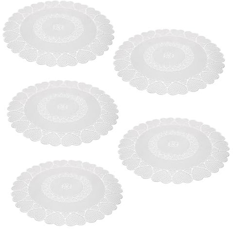 GLEAVI Tovagliette con Motivo 5 Pezzi Tovagliette Finte per Tavolo da Pranzo Tappetini Isolanti in Pvc Cavo per Postazione Caffè E Arredamento