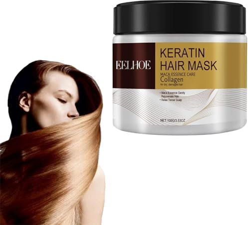 Collagen Hair Treatment, Deep Repair Conditioning Argan Oil Collagen Hair Mask, Collagen Mask Hair, Für Trockenes, Essence for Dry Damaged Hair, Kollagen-Haarbehandlung Haarmaske (1PCS)