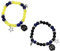 SANRLO Armband, schwarz, blau, gelb, Perlenarmbänder mit Knopf und Sternanhänger, Handgelenkkette, magnetisches Armband, einzigartiges Geschenk für Paare, Size reference picture, Acryl