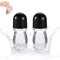 lasuroa 2pcs Glass Deodorant Roller Ball Bottle, 1.57x3.94in Empty Clear Roll On Glass Rollerball Dispensing Bottles Black Containers for Perfume Essential Oils Sunscreen Moisturizer Cosmetics (30ml)