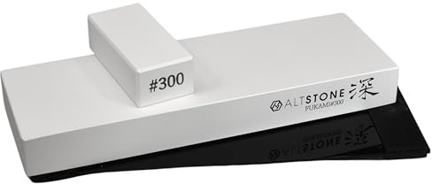 ALTSTONE FUKAMI Sharpening Stone Whetstone Coarse grit 300 w/Nagura, 180 x 60 x 2 cm (Pro Power. Perfectly Compact for Home use), Made in Japan (#300)