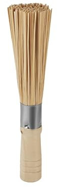 Wokbürste - Küche Bambusbürste für Wok - Bambus Wokbürste mit Holzgriff und Aufhängeloch - Reinigungsschneebesen Bürste Bambus für Geschirr, Töpfe & Pfannen