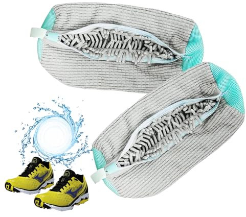 STFYUG Bolsa para Lavar Zapatillas en Lavadora con 2 Compartimentos (Gray)