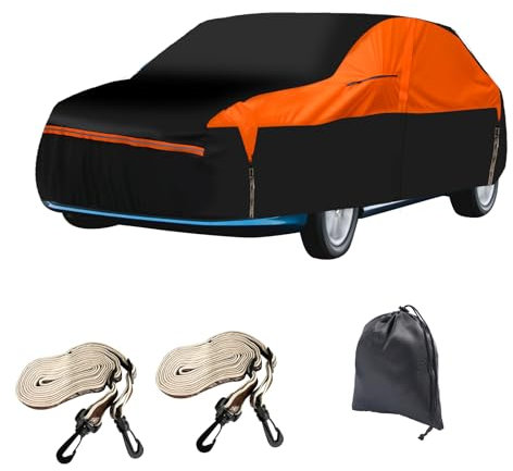 Full Car Cover for VW Golf MK5 MK6 MK7 MK8, Outdoor Car Cover with Cotton, Waterproof Sun Rain Snow UV Dust All Weather Breathable Hatchback Hail Protector