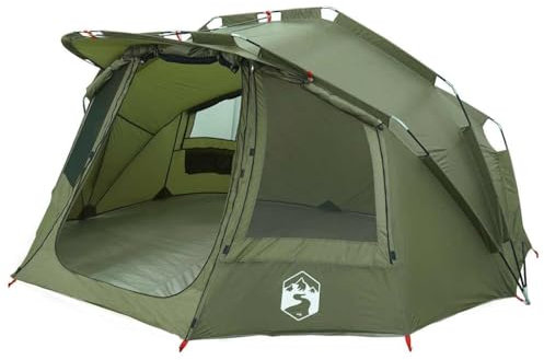 vidaXL Tienda de Pesca 5 Personas Impermeable Verde Oliva