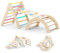 MINENICE Klettergerüst Indoor, 3-in-1 Montessori kletterdreieck mit Rutsche, Kletterbogen, Stabilem Bunter Baby-Klettergerüst und Kletterdreieck für Kinder von 1-6 Jahren