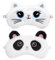 YUXIANLB 2 Stück Plüsch Schlafmaske Für Kinder Bunte Weiche Schlafaugenmaske Niedliche Tier Augenbinde Schlafmaske Satin Augenabdeckung Für Frauen Kinder Reisen Nickerchen Geschenk Panda Katze