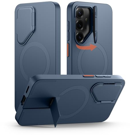 SURITCH Magnetisch Hülle Kompatibel mit Samsung Galaxy S25 Plus 5G Handyhülle mit Metall Ständer & Kameraschutz Stoßfest Schutzhülle Kratzfest Case für Galaxy S25 Plus (Blau)