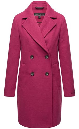 Navahoo Damen Mantel in Woll-Optik langer klassischer Trenchcoat Frostjuwel 14 XS-3XL