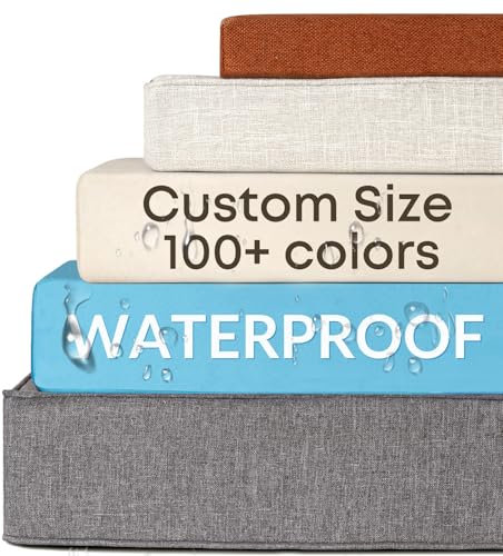 Bankkissen Nach Maß, Outdoor Indoor Benutzerdefinierte Sitzauflage Stuhlkissen Wasserdicht Wetterfest Bank Sitzpolster Auf Maß für Eckbank, Stühle, Fensterbank und Hocker