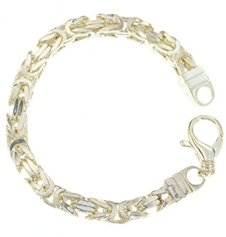 Königsarmband 925 Silber 8mm 23 cm Silberarmband Armband Königskette Damen Herren original italienische Byzantiner Kette Schmuck ab Fabrik tendenze Italy D-BZ8-23