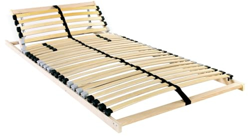 vidaXL Lattenrost 100 x 190 cm aus braunem Holz, verstellbares Kopfteil mit 3 manuellen Stufen, für drinnen, moderner Stil, ohne Matratze oder Rahmen, inklusive Holzbank, stylisches Möbelstück.