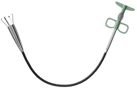 Verstopfungsentferner, Ablaufschlange, Haarfänger-Werkzeug für Toilette, Küche, Badezimmer, Reinigung, Edelstahl und PP mit flexiblem Schaft, 4-Krallengreifer für Waschbecken, Badewanne, Waschtisch