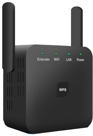 2026 WiFi Extender, WiFi Booster, WiFi Repeater, Covers Up to 9800 Sq.ft and 50 Devices, Internet Booster - with Ethernet Port, Quick Setup, Home Wireless Signal Booster(Black)