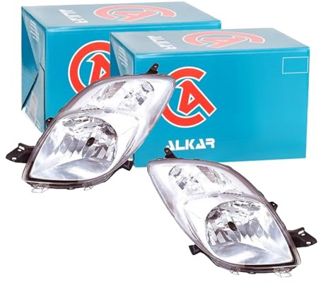 2X Alkar Halogen Scheinwerfer Satz links+rechts | 2755268 + 2756268 Kompatibel mit Yaris (_P9_)