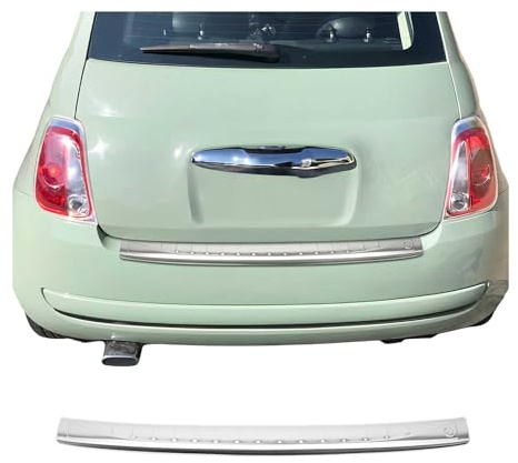 OMAC Ladekantenschutz für FIAT 500 / 500C 2007-2024 Edelstahl gebürstet | Stoßstangenschutz, fahrzeugspezifische Passform