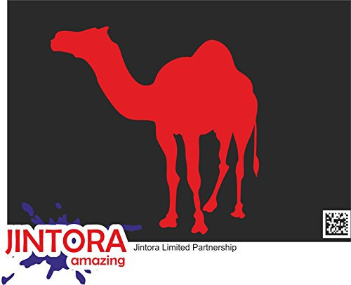 Jintora Aufkleber für Auto - Autoaufkleber - JDM - Die Cut - Lama Alpaca Kamel - 99x99 mm - JDM - Die Cut - Bus - Fenster - Heckscheibe - Laptop - LKW - Tuning - rot