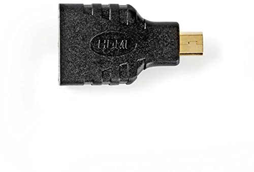 Nedis HDMI Adapter, HDMI Micro Stecker - HDMI Buchse, Vergoldet & Gerade 4K Stecker, Schwarz