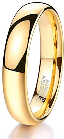 Zakk Ring Damen Herren 2mm 4mm 6mm 8mm Gelbgold Wolfram Poliert Schmal Ringe Verlobungsringe Ehering Hochzeitsband (4mm, 66 (21.0))