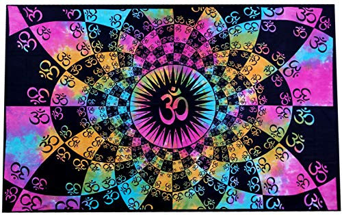 Purpledip Baumwoll-Wandteppich Om Universe: Böhmisches Poster zum Aufhängen (20061)
