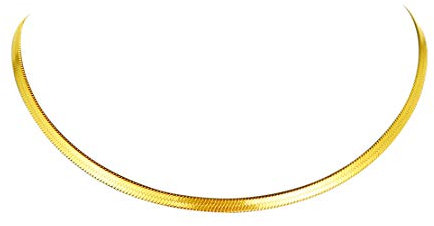 FindChic Kette Gold Damen Choker Schlangenkette 14K vergoldet Edelstahl Halskette 3mm minimalistische Halskette 32cm + 9cm verstellbare für Weihnachten Geburtstag Hochzeit Party