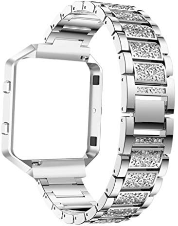Kompatibel für Blaze Metal Kristall Armband Uhrenarmband Verstellbares Ersatzarmband Armband Einzigartiges Uhrenersatzarmband Uhrenzubehör（Silber）