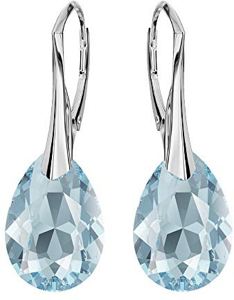 Ohrringe Silber 925 Hängend - Ohrringe Hängend mit Kristallen - Wählen Sie Schmuck für Sie - Wetten Sie Auf Silber Ohrringe Damen in Form eines Tropfes (Aquamarine)