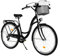 MILORD. 28 Zoll 7-Gang schwarz Komfort Fahrrad mit Korb und Rückenträger, Hollandrad, Damenfahrrad, Citybike, Cityrad, Retro, Vintage