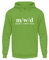 M/W/D, felpa con cappuccio unisex, con cappuccio verde lime XL